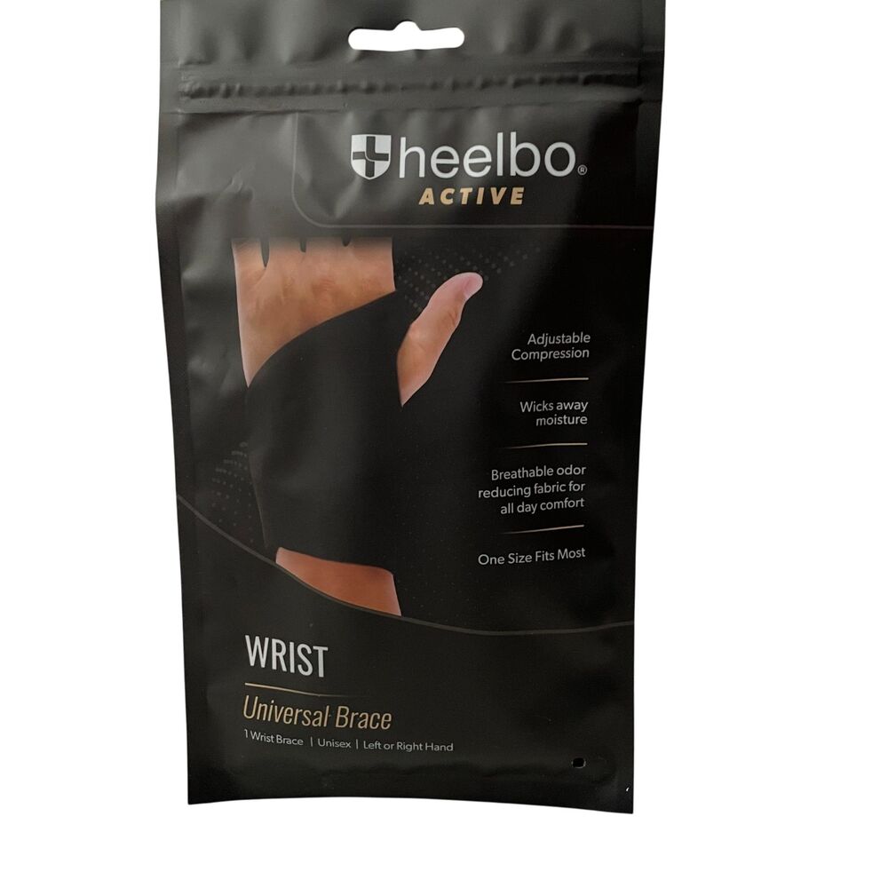 Heelbo NEW Active Wrist Brace Adjustable Compression Breathable Odor Reducing‎
